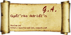 Györke Adrián névjegykártya