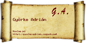 Györke Adrián névjegykártya